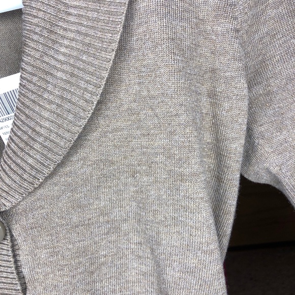 Wet Seal Taupe 3/4 Sleeve Tie Cardigan (XS) - Picture 3 of 3